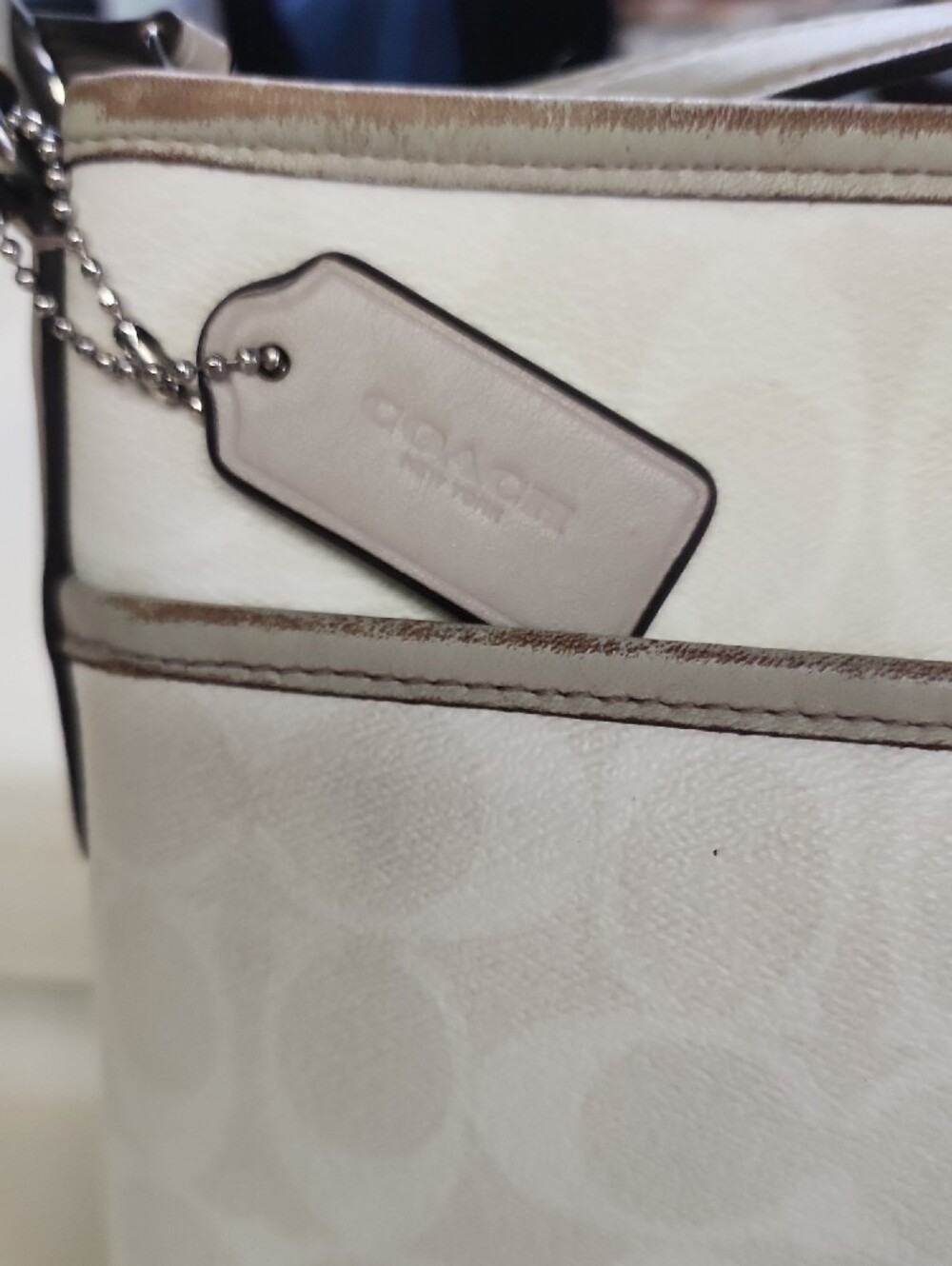 Coach White Crossbody with Orange and Yellow Stripe Detail - Picture 5 of 16